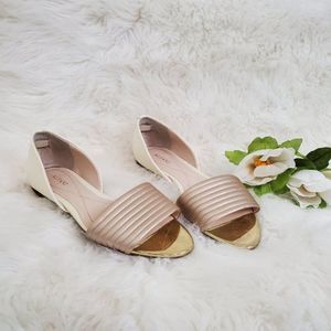 Alfani Isszee champagne gold open toe flat slip on
